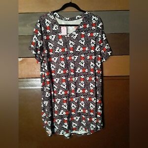 NWOT Just Be 2X Valentine's Day Love Short Sleeve Black/red/white Nightshirt